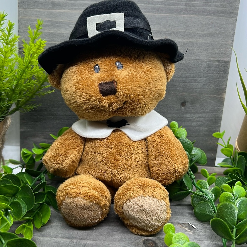 Ty Beanie Pluffies Pilgrim Bear - Rare